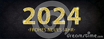 Header Black Wallpaper Ornaments 2024 Neues Jahr Vector Illustration