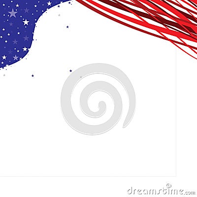 A header illustration of United States Patriotic background in flag colors Cartoon Illustration