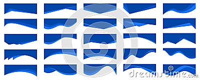 Header shape background for website design. Vector blue border for banner. Abstract divider for bottom or frame of Vector Illustration