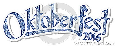 Header with text Oktoberfest 2016 Vector Illustration