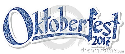 Header with text Oktoberfest 2017 Vector Illustration