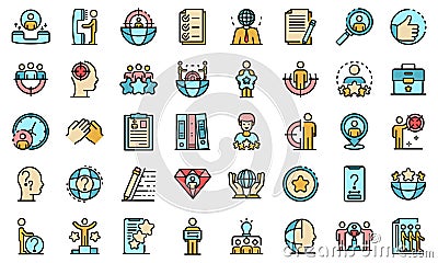 Headhunter icons set vector flat Vector Illustration