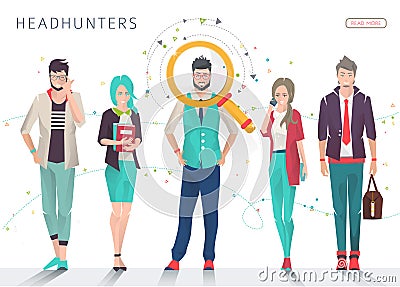 Headhunters Vector Illustration