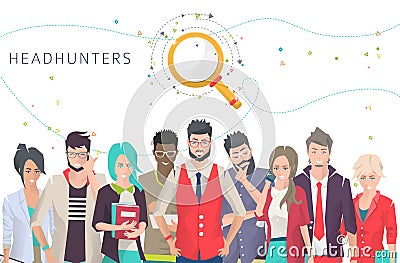 Headhunters Vector Illustration