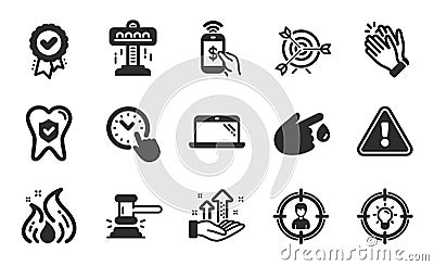 Headhunting, Dental insurance and Attraction icons set. Vector Vector Illustration