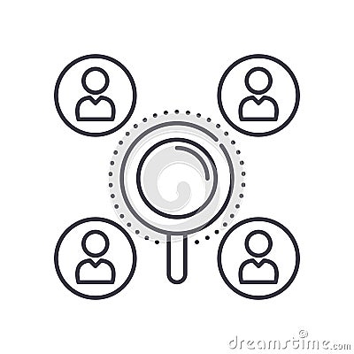 Headhunting icon, linear isolated illustration, thin line vector, web design sign, outline concept symbol with editable Vector Illustration