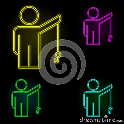 headhunting neon color set icon. Simple thin line, outline vector of business organisation icons for ui and ux, website or mobile Stock Photo