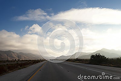 Heading east on Interstate 10 towards Palm Springs Stock Photo