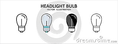 headlamp light bulb vector icon design. car motorcycle spare part replacement service Stock Photo