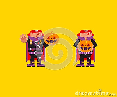 Headless horseman character for halloween in a flat style Vector Illustration