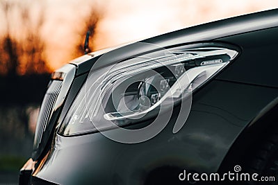 Headlight Mercedes-Maybach S500 Editorial Stock Photo