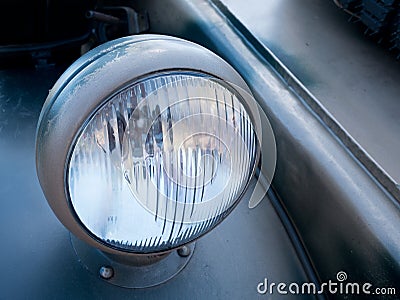 A headlight of old vehicle Stock Photo