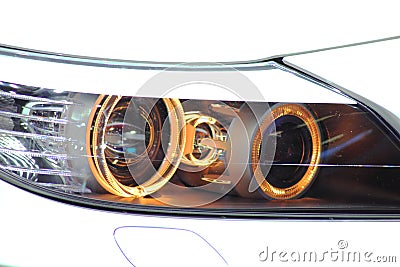 Headlight Sports Car Stock Photo