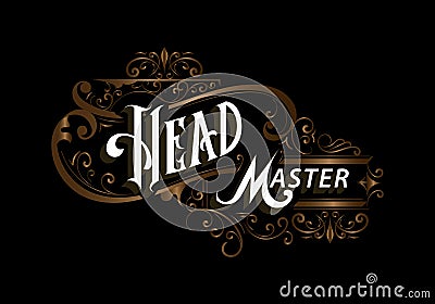 HEADMASTER lettering custom template design Vector Illustration