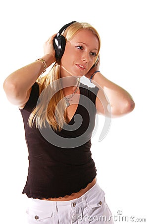 Headphone Girl 3 Stock Photo