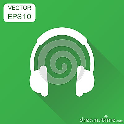 Headphone icon. Business concept earphone headset pictogram. Vector Illustration