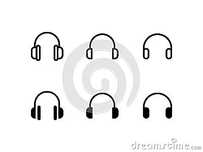 Headphone Icon Logo Vector Symbol. Headset Icon Isolated on White Background Stock Photo