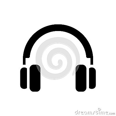 Headphone icon in solid style about multimedia for any projects Vector Illustration