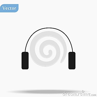 Headphone Isolated Flat Web Mobile Icon Vector Sign Symbol Button Element Silhouette eps10 Stock Photo