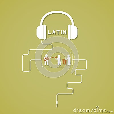 Headphone latin Vector Illustration