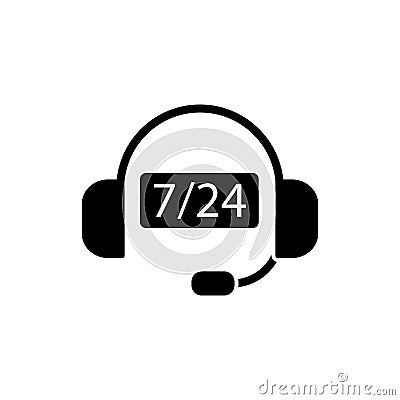 7/24 Headphone operator icon. Simple connection sign icons for ui and ux, website or mobile application Stock Photo