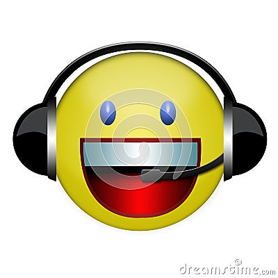 Headphone smile sign Stock Photo