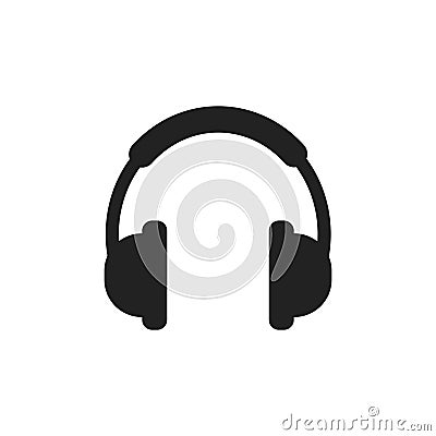 Headphone vector icon. Earphone headset sign illustration Vector Illustration