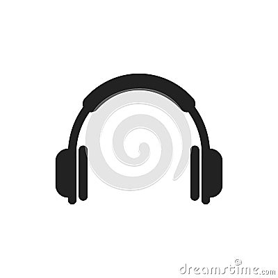 Headphone vector icon. Earphone headset sign illustration Vector Illustration