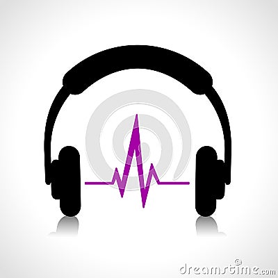 Headphones abstract icon Vector Illustration
