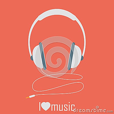 Headphones with cord Vector Illustration