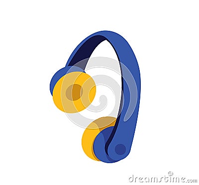 Headphones flat color vector object Vector Illustration