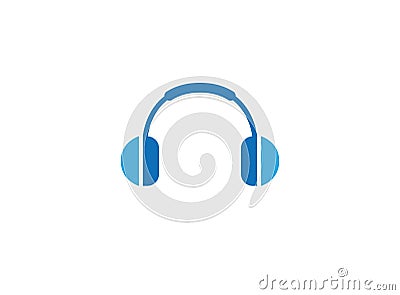 Headphones or Headset for customer services help logo Cartoon Illustration