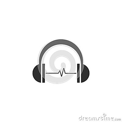 Headphones or headset icon vector isolated 2 Stock Photo