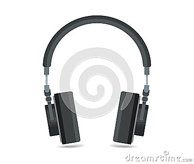 Headphones icon, flat design sound music illustration, music equipment eps10 Cartoon Illustration