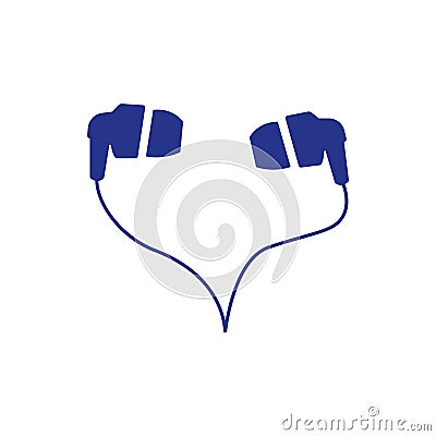 Headphones icon stock vector illustration flat design style Vector Illustration