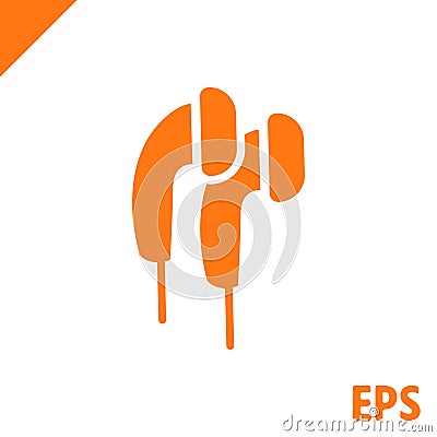 Headphones icon stock vector illustration flat design Vector Illustration