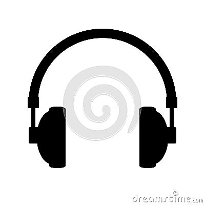Headphones icon on white. Cartoon Illustration