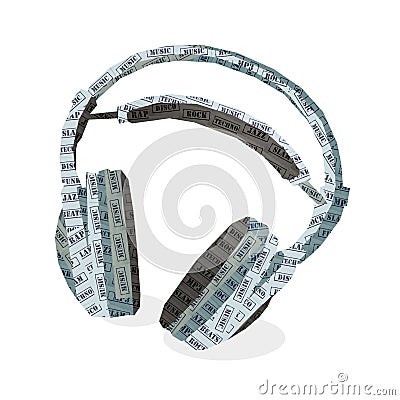 Headphones & music Stock Photo