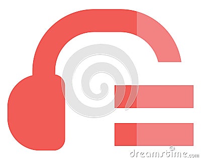 Headphones playlist, icon Vector Illustration