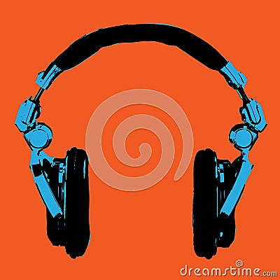 Headphones Pop Art vector Vector Illustration