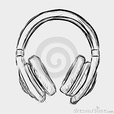 Headphones Sketch Stock Vector - Image: 39363171