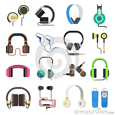 Headphones vector set. Vector Illustration