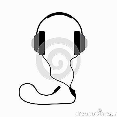 Headphones with wire. Isolated element. Vector illustration. Vector Illustration