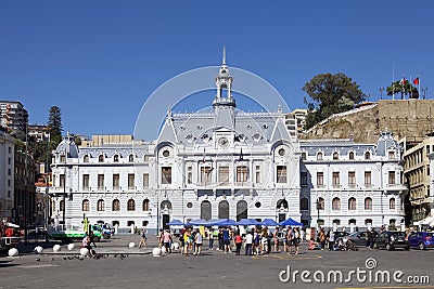 The headquarters of Chilean Navy in Valparaiso, Chile Editorial Stock Photo