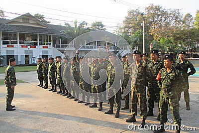 Headquarters company for Thai Army Province Khon Kaen Editorial Stock Photo