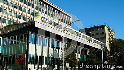 Headquarters in the Ostiense district of the ACEA company Municipal Energy and Environment Company. multiservice active in the Editorial Stock Photo