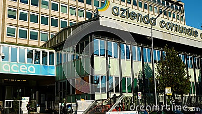 Headquarters in the Ostiense district of the ACEA company Municipal Energy and Environment Company. multiservice active in the Editorial Stock Photo