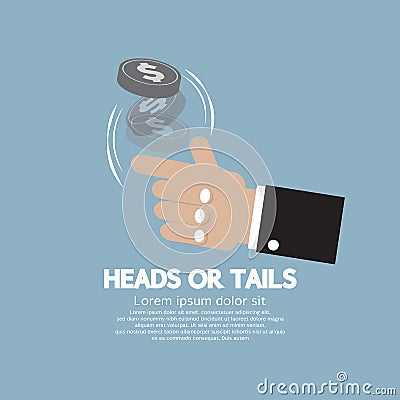 Heads Or Tails Cast Lots Concept Vector Illustration