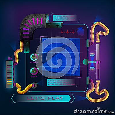 Heads-Up Display. Technology interface. HUD futuristic game Vector Illustration
