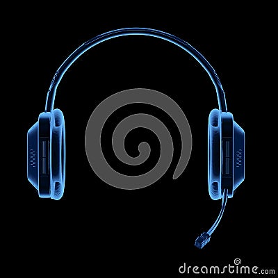 Headset or headphones x-ray Stock Photo